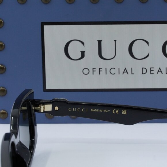 Gucci GG1534S 001 Rectangle Sunglasses - Black/Grey - Picture 5 of 11